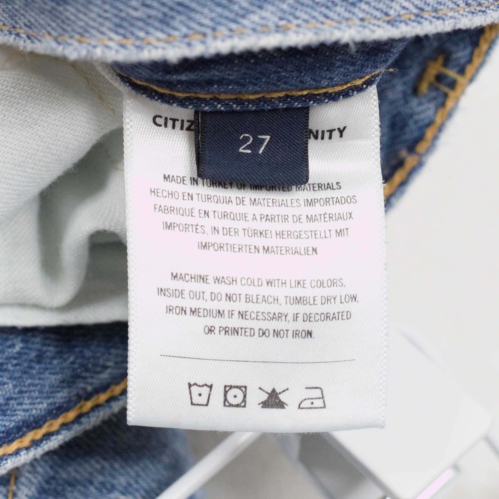 CITIZENS OF HUMANITY Marlow Raw Hem Denim Shorts Premium Distressed Blue Sz 27 - Picture 7 of 8